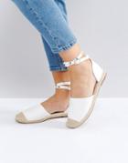 Truffle Collection Stud Ankle Espadrille - White
