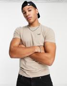 Hollister Icon Logo T-shirt In Tan-brown