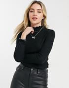 Cotton: On Lettuce Edge Long Sleeve Top In Black