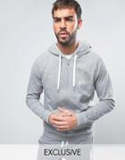 Boss By Hugo Boss Hooded Sweat Top With Logo - Gray
