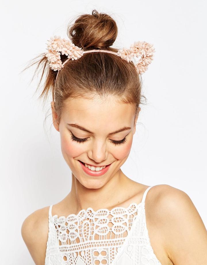 Asos Pretty Floral Cat Ears - Blush