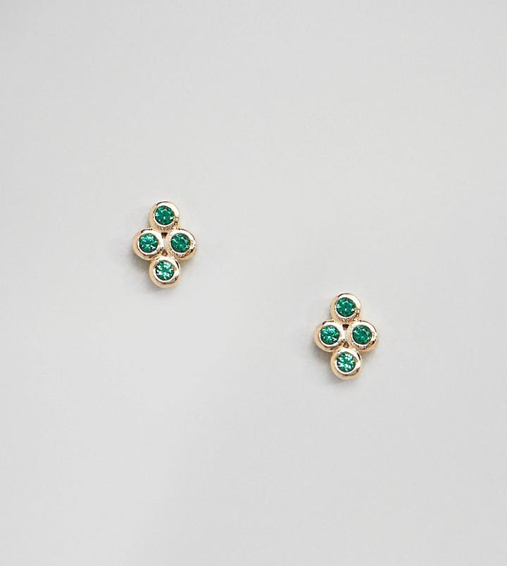 Shashi Sterling Silver 18k Rose Gold Plated Noa Stud Earrings - Gold