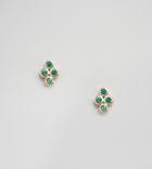 Shashi Sterling Silver 18k Rose Gold Plated Noa Stud Earrings - Gold