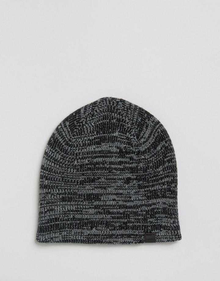 Esprit Reversible Beanie In Salt & Pepper - Black