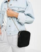 Urbancode Leather Gold Chain Crossbody Bag In Black