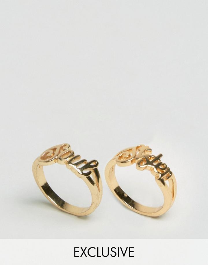 Sacred Hawk Soul Sister Rings - Gold
