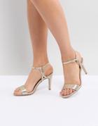 New Look Twist Strap Kitten Heel Sandal - Gold