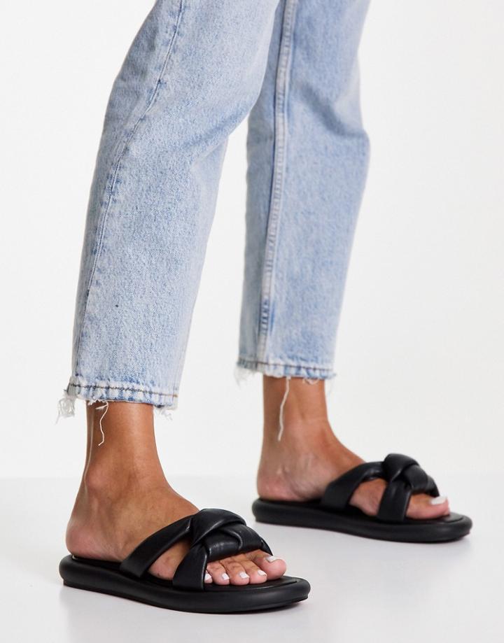 Topshop Pixie Padded Knot Footbed Sandal In Black