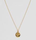 Asos Design Gold Plated Sterling Silver Abstract Moon Face Necklace - Gold