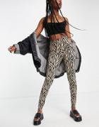 Only Leggings In Mixed Animal Print In Camel-neutral