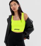 Collusion Sporty Crop Top In Neon - Yellow