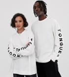 Crooked Tongues Unisex Long Sleeve T-shirt With Logo - White
