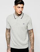 Fred Perry Knitted Polo Shirt - Stone Marl
