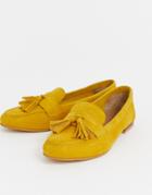 Asos Design Message Suede Tassel Loafers-yellow