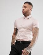 Asos Skinny Shirt In Light Pink - Pink