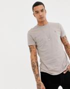 Allsaints Tonic Ramskull Logo T-shirt In Beige-neutral