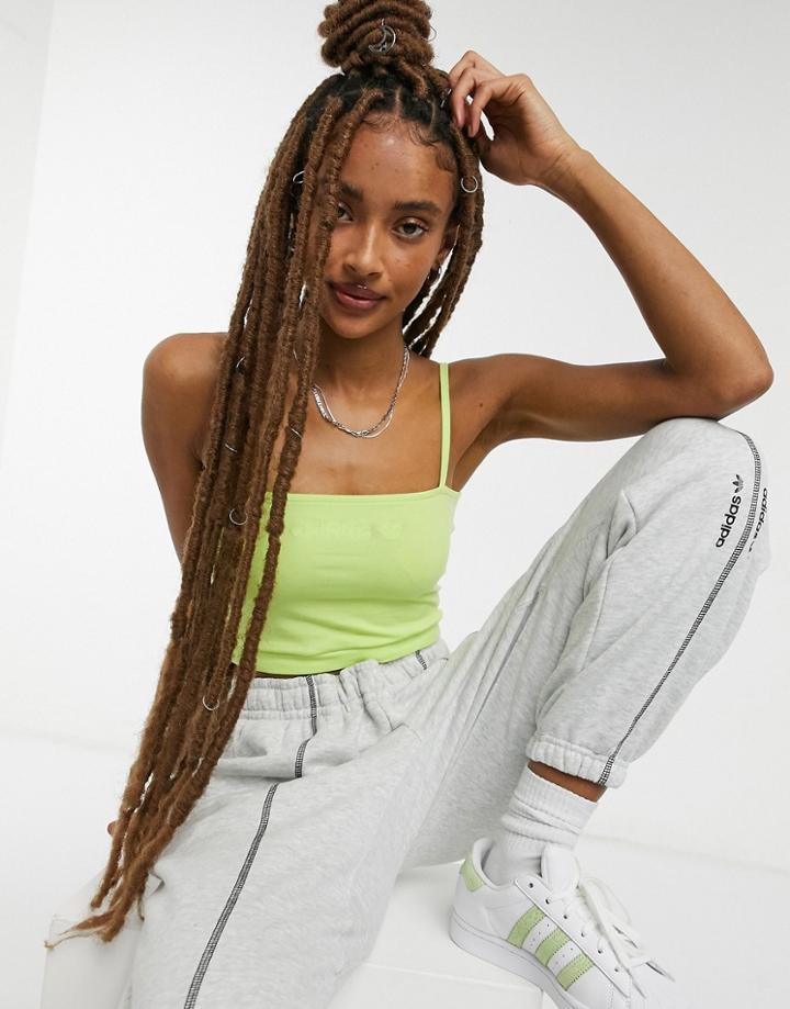 Adidas Originals 'cozy Comfort' Fitted Cami Top In Frozen Lemons-yellow