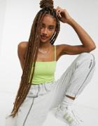 Adidas Originals 'cozy Comfort' Fitted Cami Top In Frozen Lemons-yellow