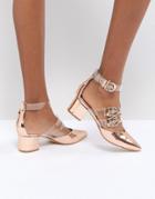 Raid Carmel Rose Gold Metallic Heel Shoes - Gold