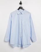 Cotton: On Dad Shirt In Blue Stripe-blues