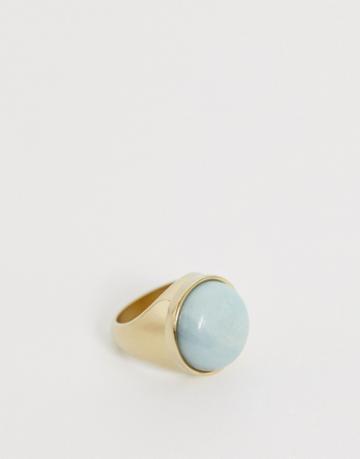 Dyrberg Kern Gold Ring With Light Green Stone - Green