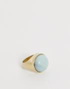Dyrberg Kern Gold Ring With Light Green Stone - Green