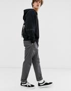 Asos Design Boxy Utility Hoodie With Multi Pockets & Strapping Details In Black