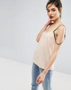 Asos Cami With Strapping Detail - Pink