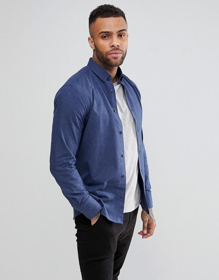 Kronstadt Dean Flannel Basic Shirt-navy