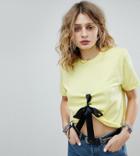 Milk It Vintage Ruched T-shirt - Yellow