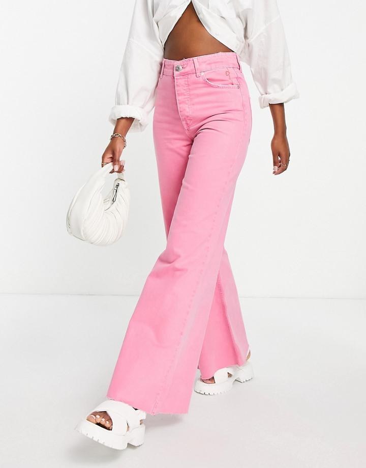 River Island Ultra Flare Jean In Bright Pink