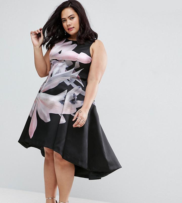 Coast Plus Rosario Bold Floral Print Hi Lo Midi Dress - Multi
