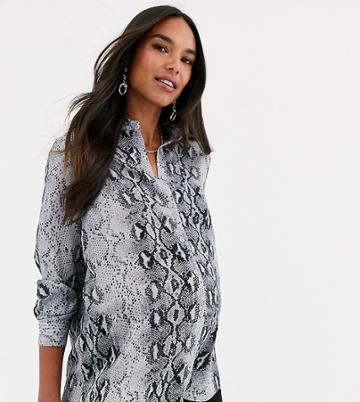 Glamorous Bloom Relaxed Shirt In Snake Print
