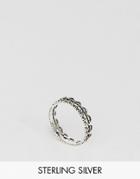 Asos Sterling Silver Double Chain Ring - Silver