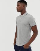 J.crew Mercantile Slim Fit Tipped Pique Polo In Gray Marl - Gray