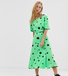 Reclaimed Vintage Inspired Midi Two-piece Skirt With Button Front In Spot Ditsy Print