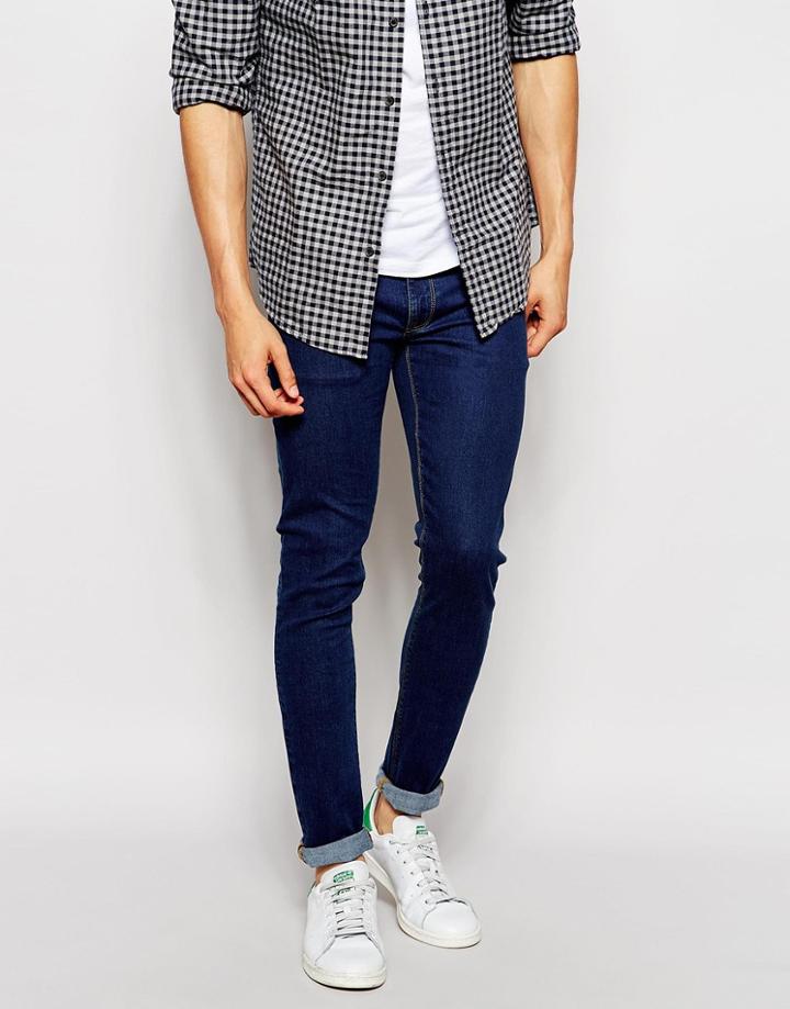 Asos Extreme Super Skinny Jeans In Retro Indigo - Blue
