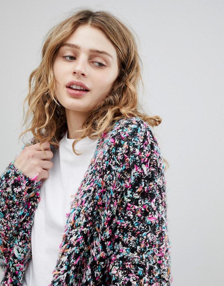 Asos Design Oversized Multi Color Cardigan - Multi