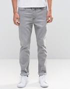 Kubban Denim Raw Hem Tapered Jeans Gray Wash - Gray