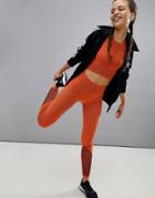 Adidas Training Warpknit Legging In Orange - Black