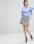 E.f.l.a Peplum Hem Mini Skirt - Gray
