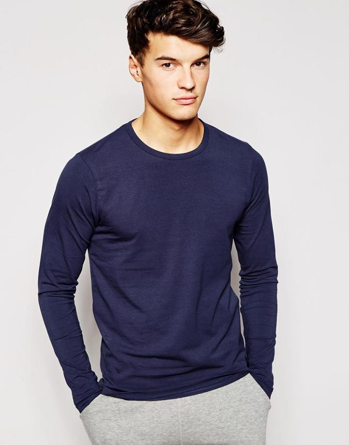 Jack & Jones Long Sleeve T-shirt - Navy
