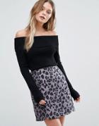 Oasis Long Sleeve Bardot Sweater - Black