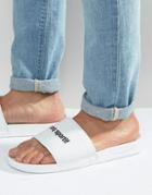 Le Coq Sportif Slider Flip Flops In White 1621987 - Blue