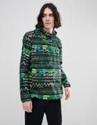 Herschel Supply Co Hoffman Voyage Overhead Anorak In Green Geo-tribal Print - Green