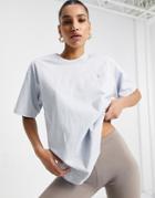 Adidas Originals Boyfriend Fit Premuim Logo T-shirt In Halo Blue-blues