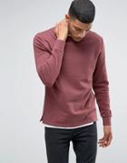 Asos Sweatshirt With Fixed Hem - Red