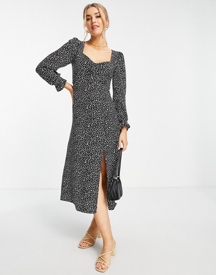 Nobody's Child Rosie Dot Midi Dress In Black