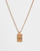 Icon Brand Dog Tag Necklace In Gold