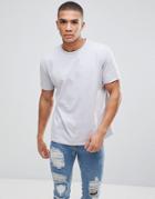 Asos Design Relaxed Fit T-shirt With Crew Neck In Gray - Blue